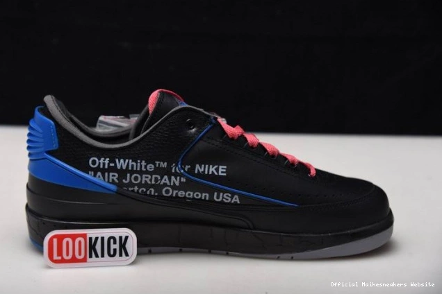 Official Maikesneakers Jordan 2 Low Blue Off-White Retro SP Black DJ4375-004 0802